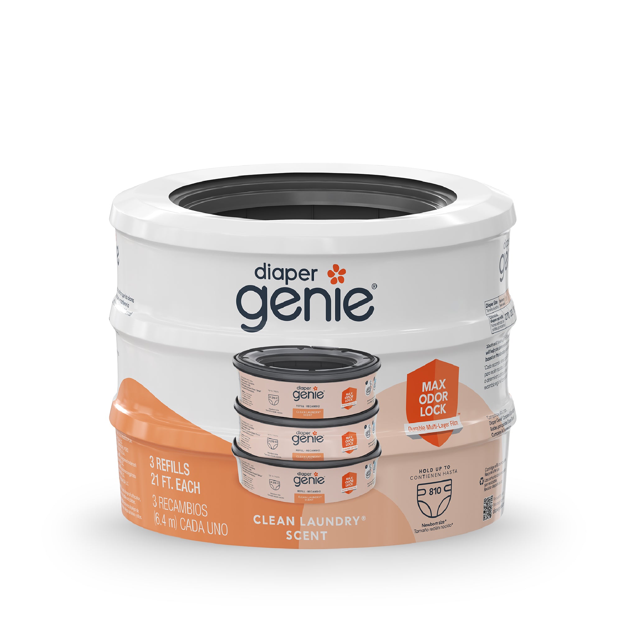 Diaper Genie Clean Laundry Scent Pail Round Refill - Image 4