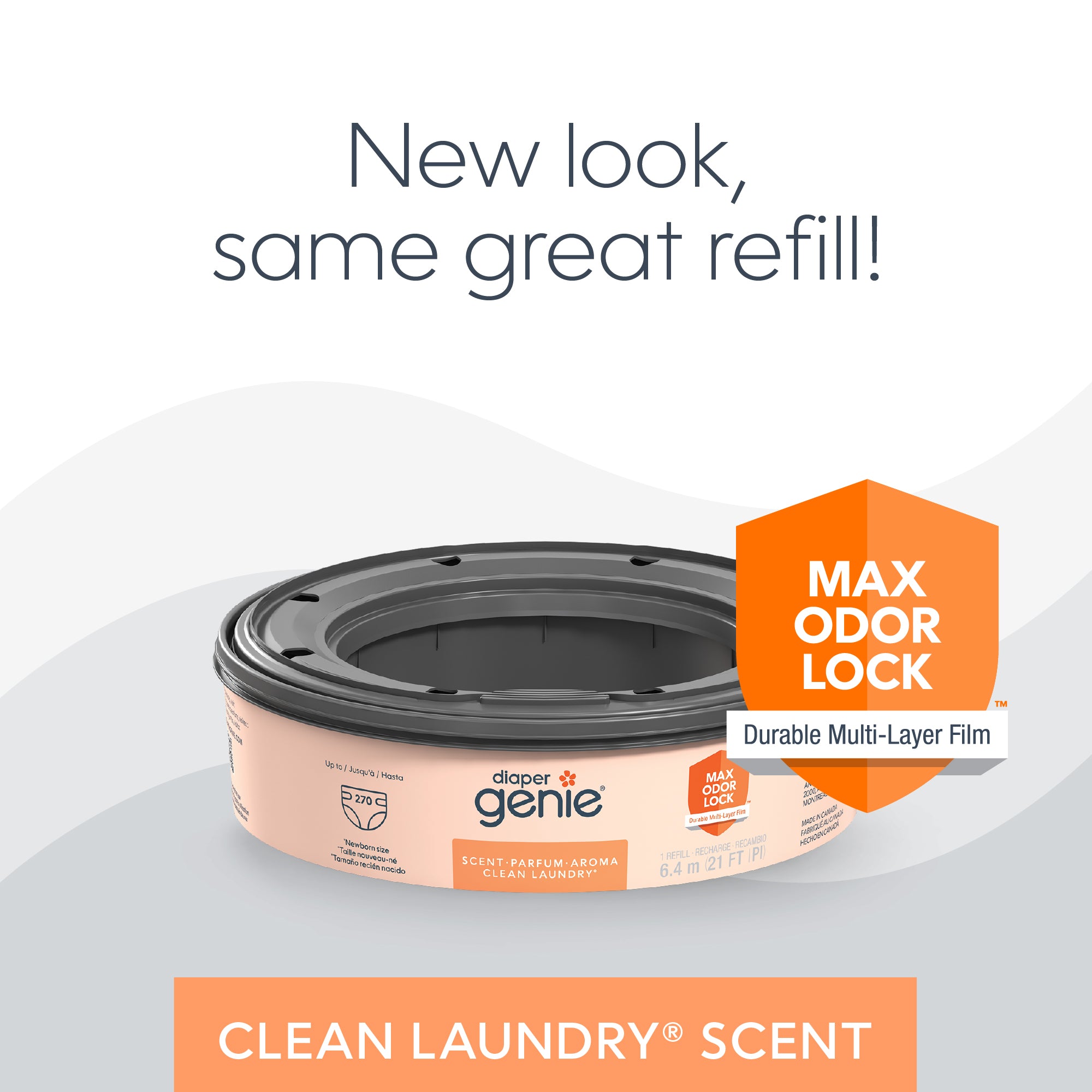 Diaper Genie Clean Laundry Scent Pail Round Refill - Image 2